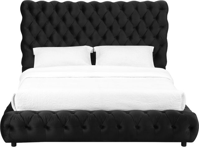 Crown Mark Flory Black Upholstered Queen Panel Bed-2
