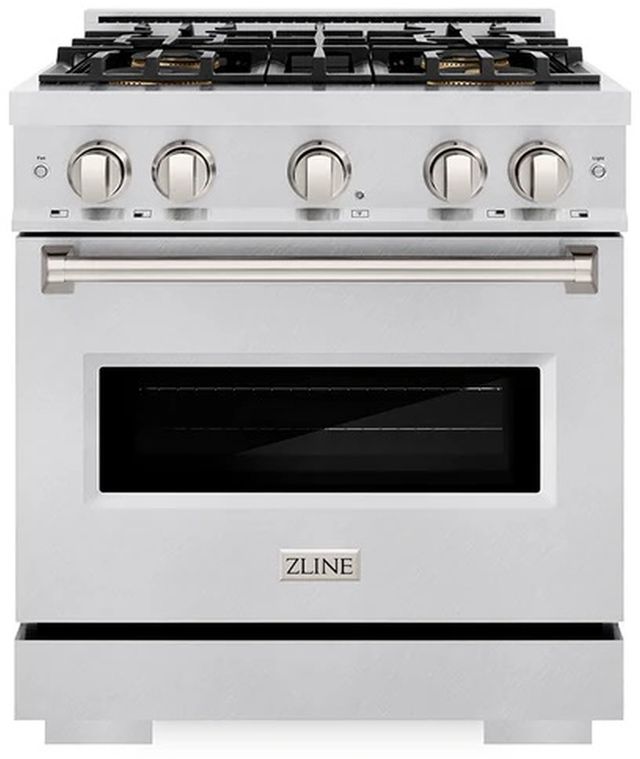 ZLINE 36" 5.2 cu. ft. Dual Fuel Range with 6 Burner DuoPro™ Cooktop and Electric Convection Oven in Satin Stainless Steel -0