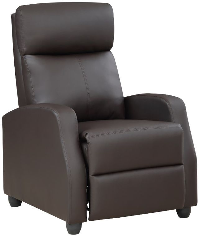 Homelegance® Greenfield Dark Brown Push Back Reclining Chair-0