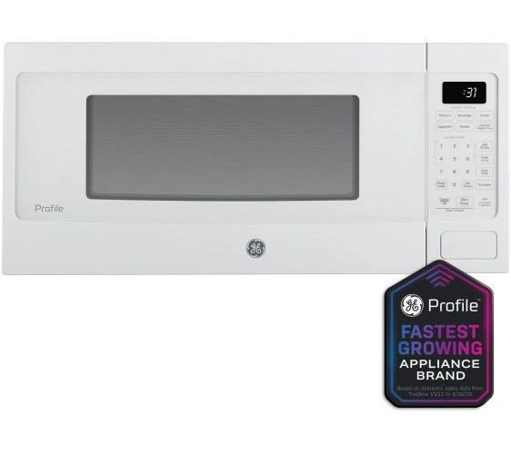 GE Profile™ 1.1 Cu. Ft. White Countertop Microwave-1