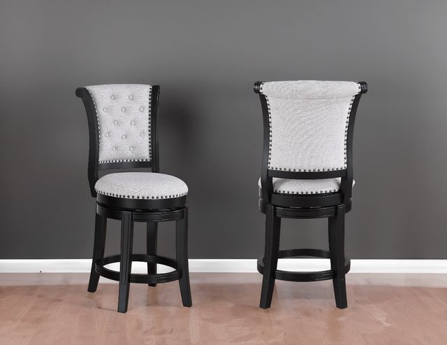 Crown Mark Granville Black/Dove Swivel Pub Stool-1