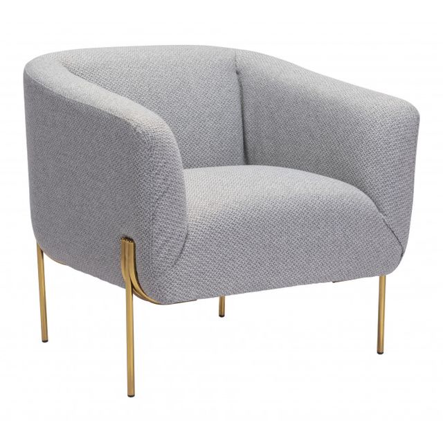Zuo® Modern Micaela Gray/Gold Arm Chair-0