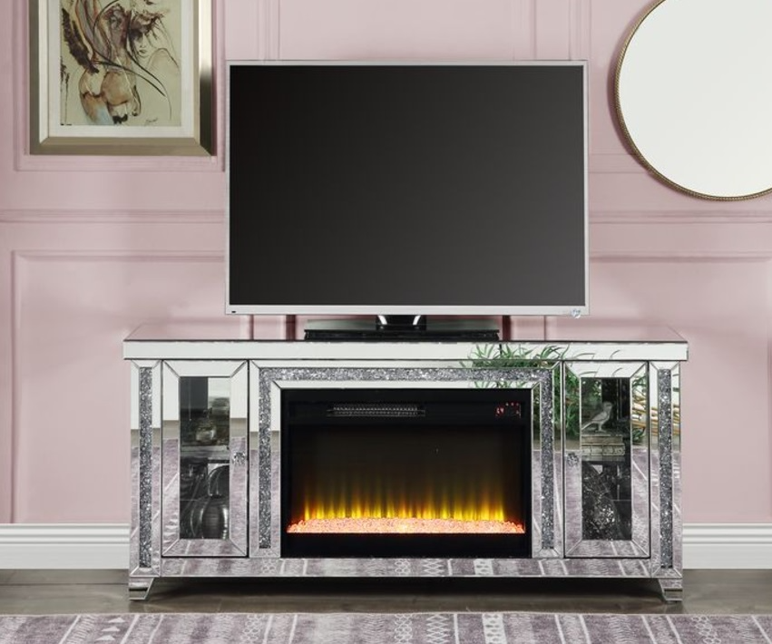 ACME Furniture Noralie Faux Diamonds/Mirrored 28