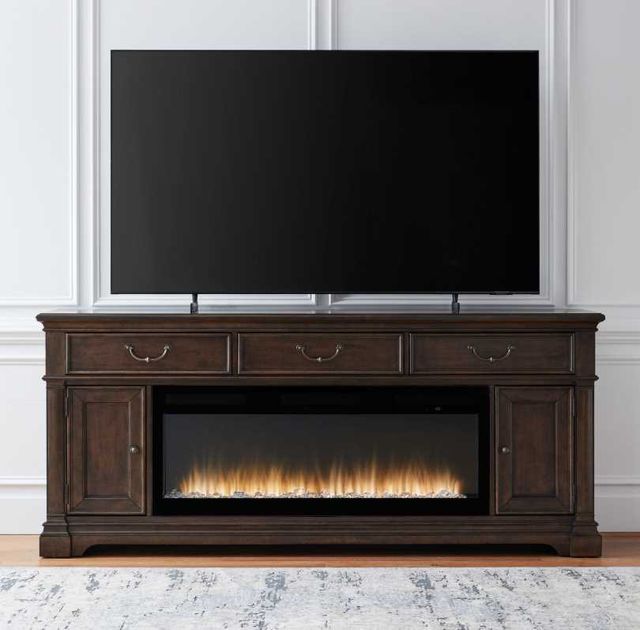 Liberty Furniture Arden Road Satin Cherry 84" Fireplace TV Console with Firebox Insert-1