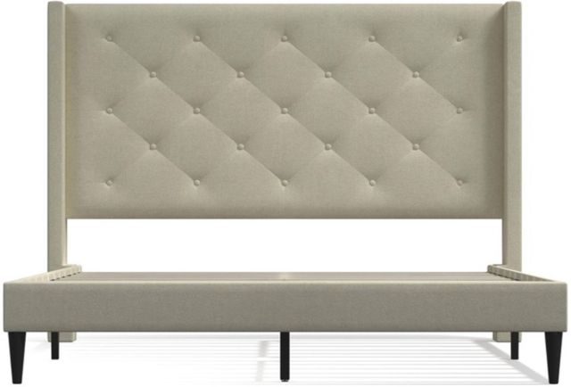 American Wholesale Furniture Carrington Beige King Upholstered Bed-1