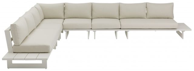 Meridian Furniture Maldives 3-Piece Cream/White Aluminum/Fabric Outdoor Modular Sectional-1