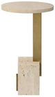 Uttermost® Feranno Travertine Accent Table with Brass Accent-4