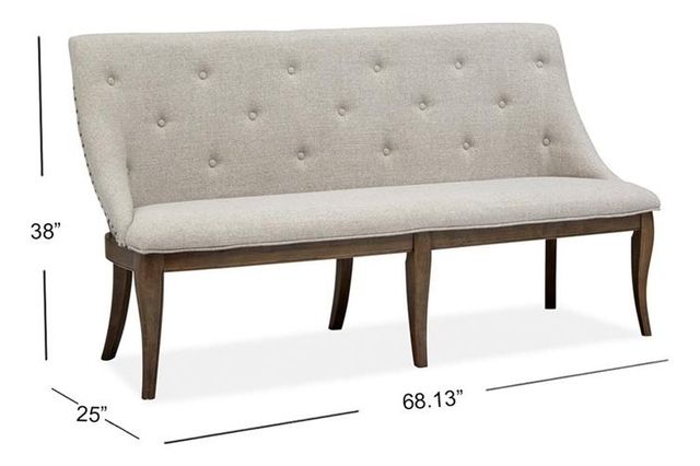 Magnussen Home® Roxbury Manor Beige/Homestead Brown Dining Bench-2