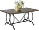 Brassex Inc. Tinga Brown Dining Table with Black Metal Base-0