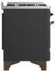 Ilve® Majestic III 36" Graphite Matte Pro Style Dual Fuel Liquid Propane Range with 6 Black Brass Burners and Burnished Trim-4