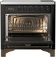 Ilve® Majestic III 36" Glossy Black Pro Style Induction Range with Triple Glass Door and Burnished Trim-1