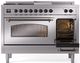 Ilve® Nostalgie II Series 48" Stainless Steel Pro Style Dual Fuel Range-3