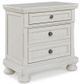 Signature Design by Ashley® Robbinsdale 5-Piece Antique White Queen Sleigh Bed Set-4