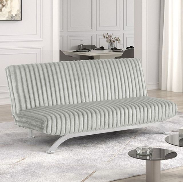Furniture of America® Villeneuve Light Gray Futon Sofa Bed-2