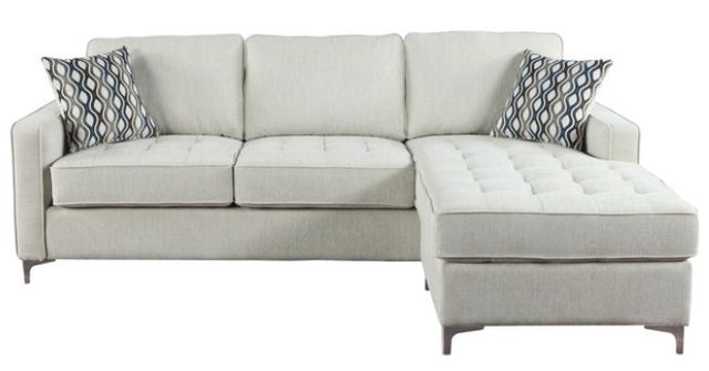 Mazin Furniture Hudson Platinum Gray L-Shape Sectional and Reversible Storage Chaise-1