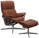 Stressless® by Ekornes® Customizable Mayfair Large Manual Recliner and Ottoman with Cross Base-0