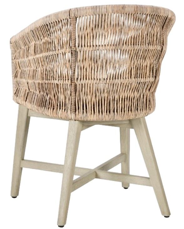 Classic Home Collins Natural/Sand Olefin/ Synthetic Rope Outdoor Dining Chair-3