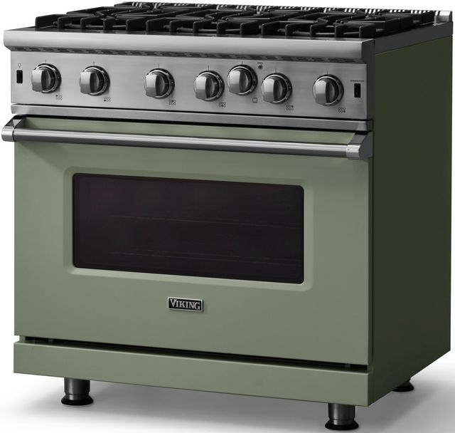 Viking® 5 Series 36" Eucalyptus Pro Style Liquid Propane Gas Range-2