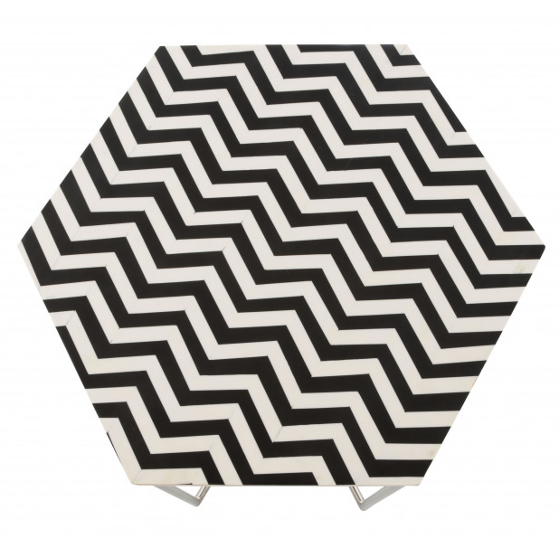 Zuo® Modern Forma Zebra Patten Side Table with Chrome Base -1