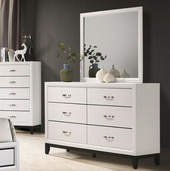 Furniture of America® Errico 4-Piece White Queen Bedroom Set-3