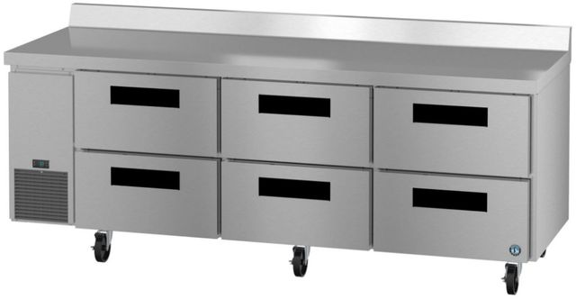 Hoshizaki Steelheart® 93" 30.17 Cu. Ft. Stainless Steel Three Section Worktop Side Mount Refrigerator with Stainless Drawers-3