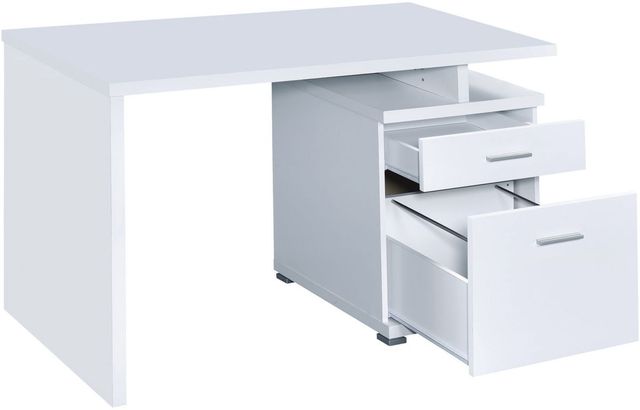 Coaster® Irving White 2-Drawer Office Desk With Cabinet -2