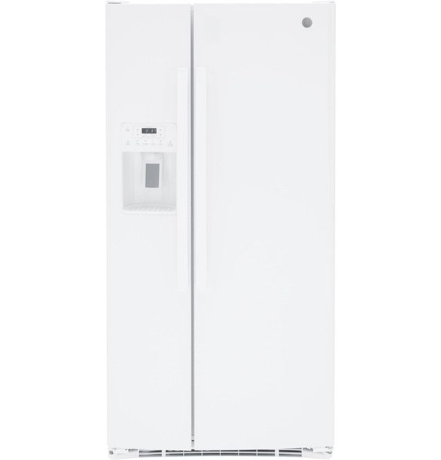 GE® 33" 23.0 Cu. Ft. White Side-by-Side Refrigerator-0