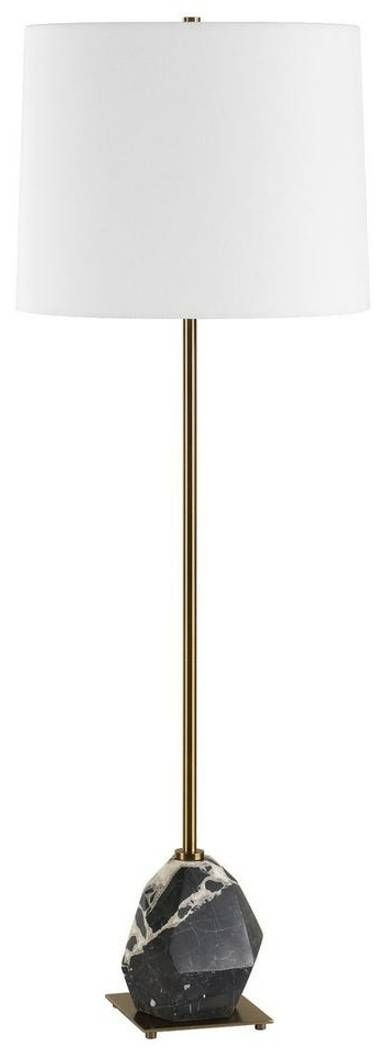 Uttermost® Rowland Black/White Buffet Lamp with Antique Brass Accent-3