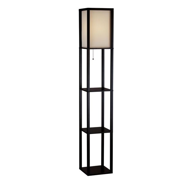 Adesso® Wright Black Shelf Floor Lamp-0