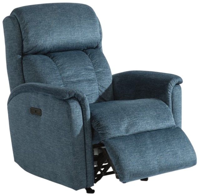 Flexsteel® Luna Blue Navy Power Rocking Recliner with Power Headrest-1