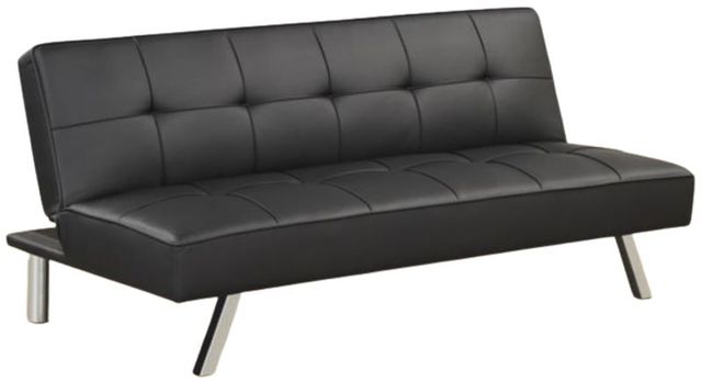 Milton Greens Stars Black Polyurethane Tufted Futon Bed with Metal Leg-0