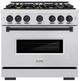 ZLINE Classic Series Autograph Edition 36" Satin Stainless Steel Pro Style Dual Fuel Range with Matte Black Accents-0