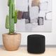 Coaster® Zena Faux Sheepskin Black Upholstered Round Ottoman-3