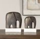 Uttermost® Timeless Tusk 2-Piece Antique Bronze/White Sculpture Set-1