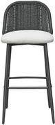 TOV Furniture Alexa Black/Cream White Linen/Wicker Outdoor Bar Stool-2