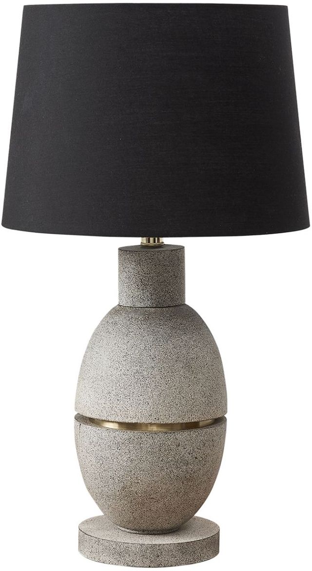 Monarch Specialties Inc. Grey Resin Table Lamp with Black Shade-0