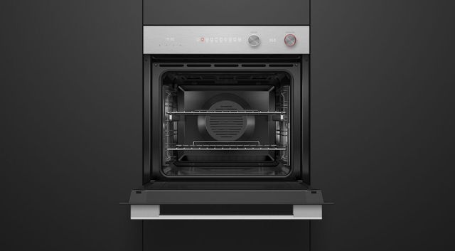Fisher & Paykel Series 5 24” Brushed Silver Glass Contemporary Single Electric Wall Oven-3