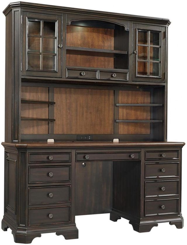 aspenhome® Hampton Black Cherry Credenza and Hutch-0