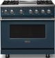 Viking® 5 Series 36" Squall Pro Style Dual Fuel (LP) Range with Polished Chrome Trim-0