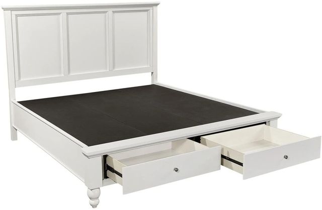 aspenhome® Cambridge White King Panel Storage Bed-2