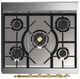 Ilve® Majestic III 30" Midnight Blue Pro Style Dual Fuel Natural Gas Range with 5 Black Brass Burners and Brass Trim-4