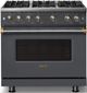Viking® 5 Series 36" Cast Black Pro Style Gas (LP) Range with Brushed Brass Trim-3