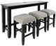 Jofran Inc. Urban Icon 4-Piece Black/Gray Sofa Console and Stool Set-0