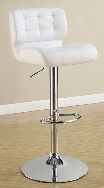 Coaster® Azalea 2-Piece Chrome/White Upholstered Adjustable Stools-1