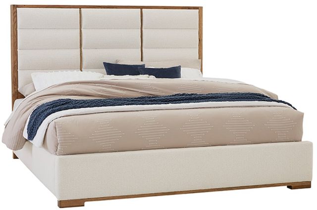 LM Co Home By Vaughan-Bassett Crafted Oak by Ben & Erin Napier Natural/White King Upholstered Panel Bed -0