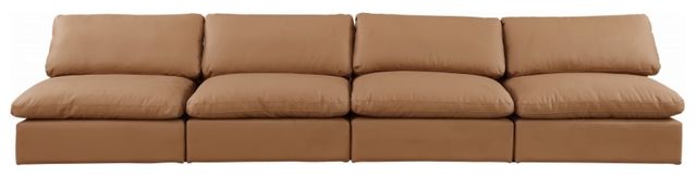 Meridian Furniture Comfy 4-Piece Cognac Modular Sectional Armless Sofa-1