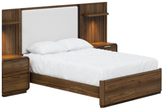 Bernards Westfield Walnut Queen Upholstered Wall Bed-0