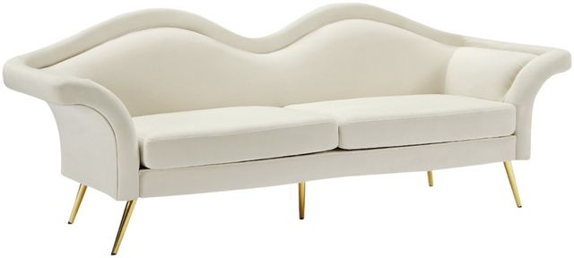 Meridian Furniture Lips Cream Upholstered Sofa-0