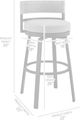 Armen Living Encinitas Black/Dark Gray Aluminum/Fabric/Rattan Outdoor Swivel Counter Stool-2