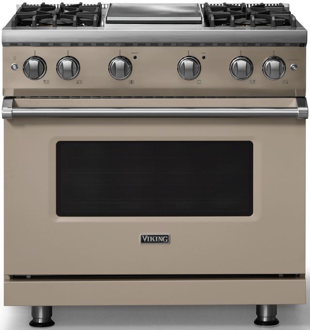 Viking® 5 Series 36" Nantucket Pro Style Gas (LP) Range with Polished Chrome Trim-0